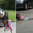 Girl uploads photos of her sister getting attacked by a goose, and she reckons it was hilarious