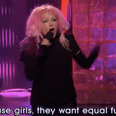 Cyndi Lauper and James Corden sing ‘Girls Just Want Equal Funds’
