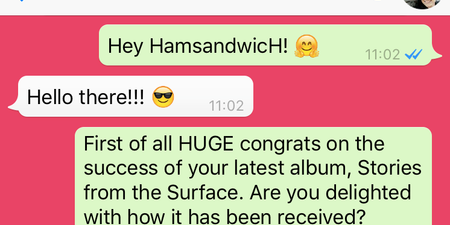 Exclusive WhatsApp interview with HamsandwicH