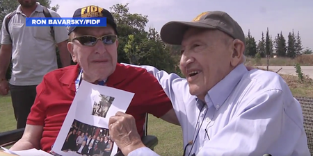 A Holocaust survivor had an emotional reunion with the soldier who saved him from a concentration camp