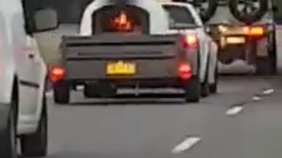 WATCH: Driver caught trailing fully-flamed pizza oven down a motorway