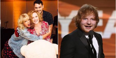 Ed Sheeran made the cheekiest of photobombs in Taylor Swift’s latest picture