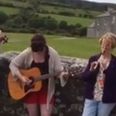 Irish family recreate the Father Ted theme tune outside the Father Ted house