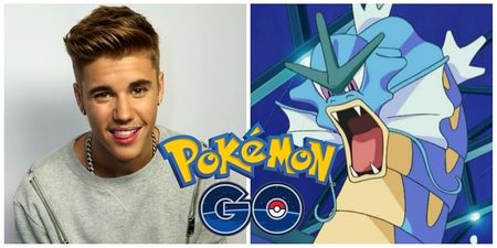 Pokemon Go players ignore Justin Bieber as they rush to catch a Gyarados