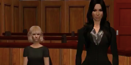 There is a Sims version of a court case between Kim and Taylor and it’s hilarious