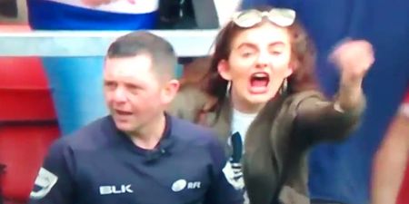 This young woman’s sheer dedication to calling the ref a ‘tosser’ is admirable