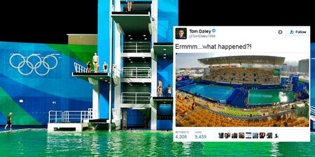 Olympic officials explain why the diving pool turned green last night