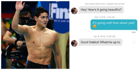 Girl regrets how her Tinder chat with an Olympic gold medalist went