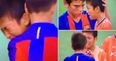 Barcelona kids melt hearts by consoling crying losing team in youth game