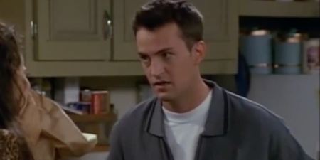 Chandler almost broke character trying not to laugh one time