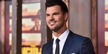 Taylor Lautner dyed his hair purple and it looks a bit mad