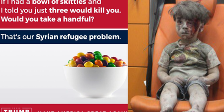 Someone fixed the Trump offensive Skittles image and now it’s perfect