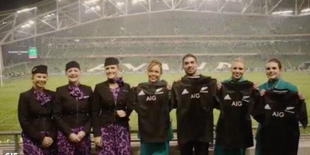 Aer Lingus just lost a bet with Air New Zealand and are now suffering the forfeit