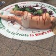 An odd but powerful vegan protest took place on Dublin streets this morning