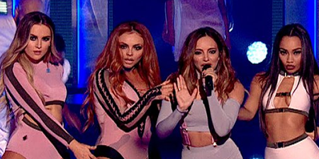 Viewers noticed something unfortunate about Jesy Nelson’s outfit during last night’s X Factor