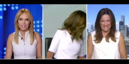 Australian news anchor has a complete b*tch fit when her colleague appears wearing white
