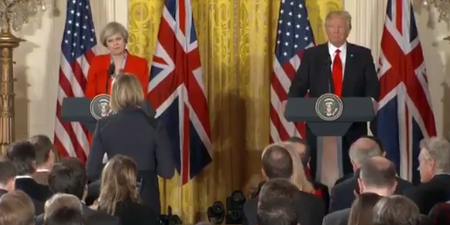 BBC journalist Laura Kuenssberg is receiving praise for her blunt questions to May and Trump