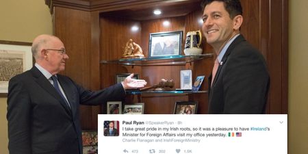 House Speaker Paul Ryan tweeted his pride for his “Irish roots” and Twitter exploded