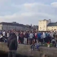 There was a huge crowd enjoying the sun at the Spanish Arch in Galway today