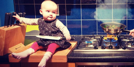 These photos of a baby in seriously dangerous places are for a very good reason