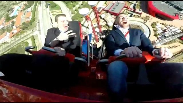 Man and pigeon collide on high speed rollercoaster and it s all