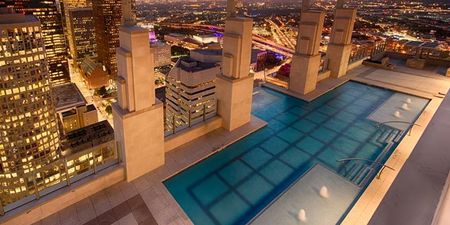 This glass-bottomed rooftop swimming pool is the stuff of nightmares