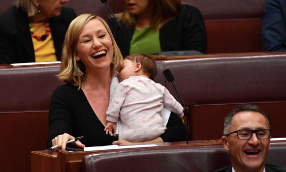 Larissa Waters makes history in Australian parliament