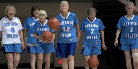 This team of senior basketball players have serious game