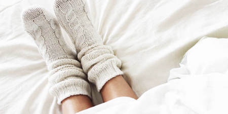 An argument has erupted online about wearing socks in bed