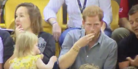 Prince Harry acts like a total champ when a toddler steals his popcorn