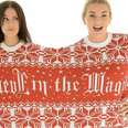 This twosie Christmas jumper is absolute festive goals