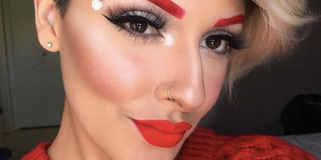 Santa hat brows are apparently now a thing and we kind of love them