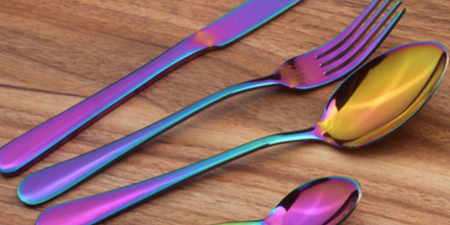 Holographic rainbow cutlery is here and we are obsessed