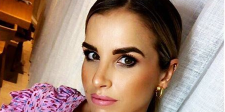 Vogue Williams has been hospitalised after falling off a horse in training