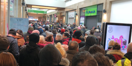 The queues getting into Dunnes in Dublin today were absolutely outrageous