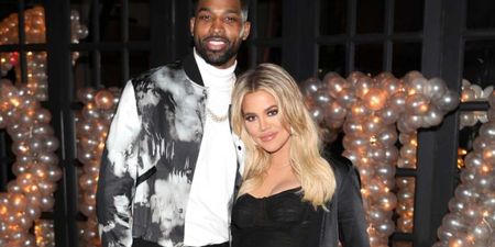 Tristan Thompson just posted his first family picture with Khloe and True