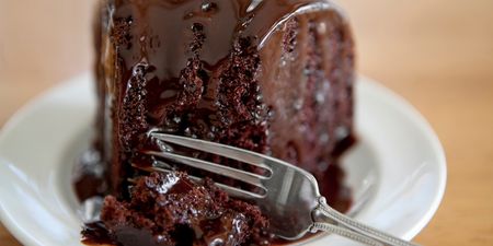 The secret to this chocolate poke cake is ALL the red wine
