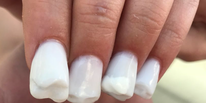 Teeth nail art is now a thing and it's a big fat no from us