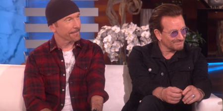 Bono admits to Ellen Degeneres that joining U2 saved his life