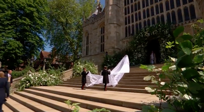 Meghan’s wedding dress revealed and she looks breathtaking