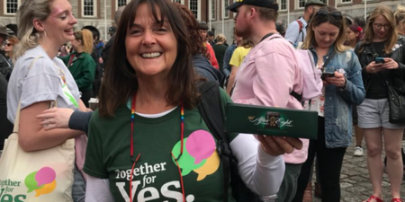 After the Eighth Amendment was repealed, this lady began to hand out After Eight chocolates