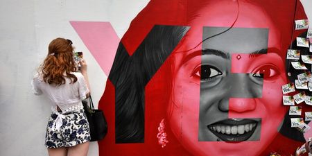 Savita mural temporarily removed so messages can be preserved