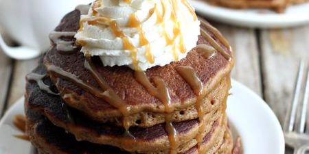 These caramel latte pancakes are absolutely brunch goals
