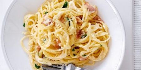 Dinner is sorted! The low fat spaghetti carbonara that’s actually delicious