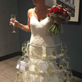 This bride had a wedding dress made out of PROSECCO and we’re in awe