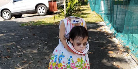 This two-year-old girl has won Halloween with her headless costume