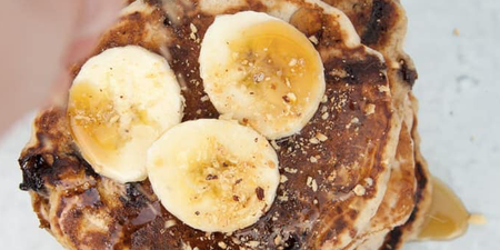 These banana bread pancakes should be the only thing getting you out of bed this morning