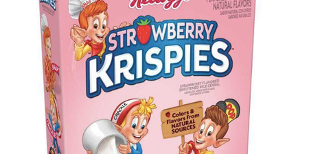 Strawberry Rice Krispies exist in this world and we need them in our bellies ASAP