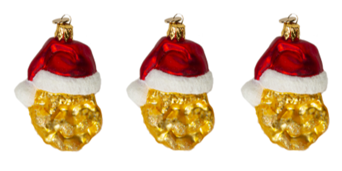 Chicken nugget Christmas decorations