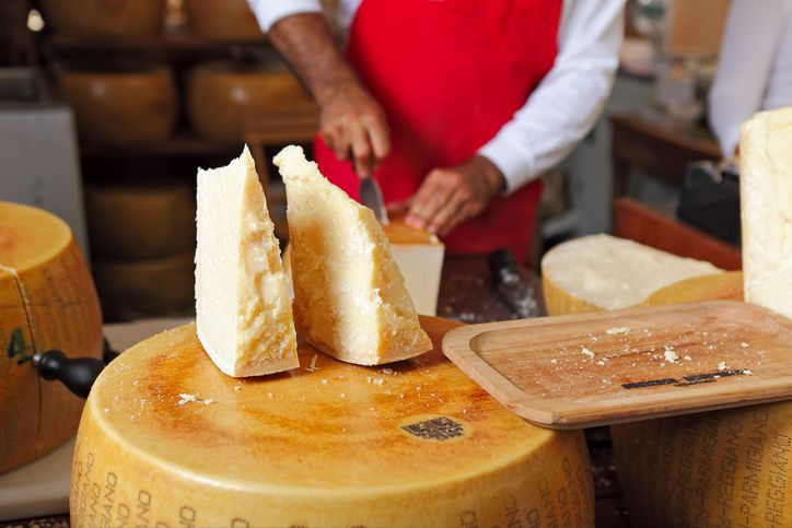 See the art of cracking a wheel of Parmigiano-Reggiano at Whole